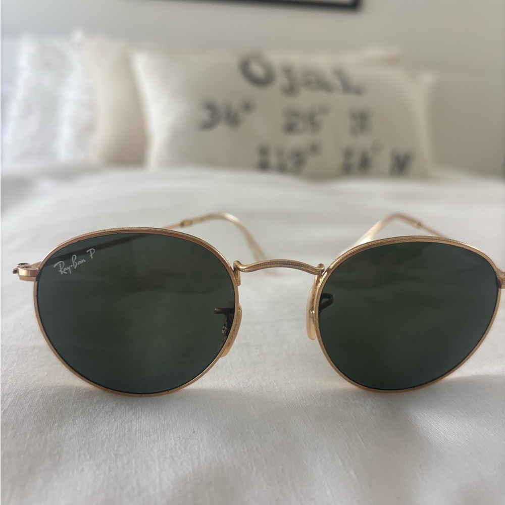 Ray-Ban Gold Sunglasses with Dark Lenses